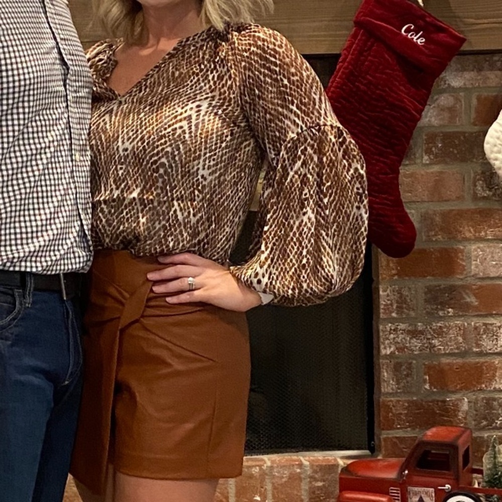 Shimmery long sleeve blouse